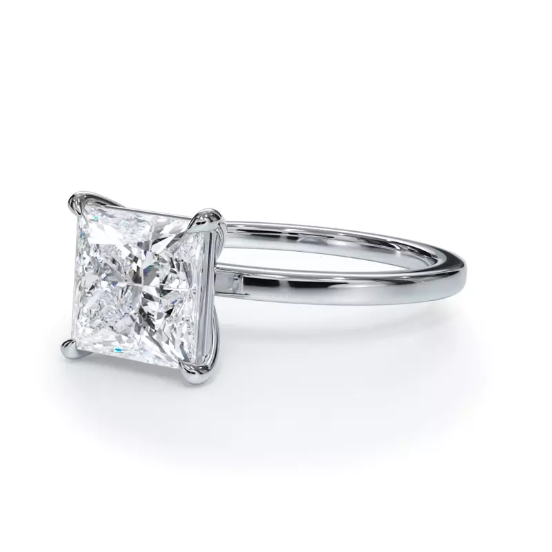 AGI Certified 3 CTW Lab Grown Diamond Solitaire Engagement Ring – G-VS Clarity, 14K White Gold
