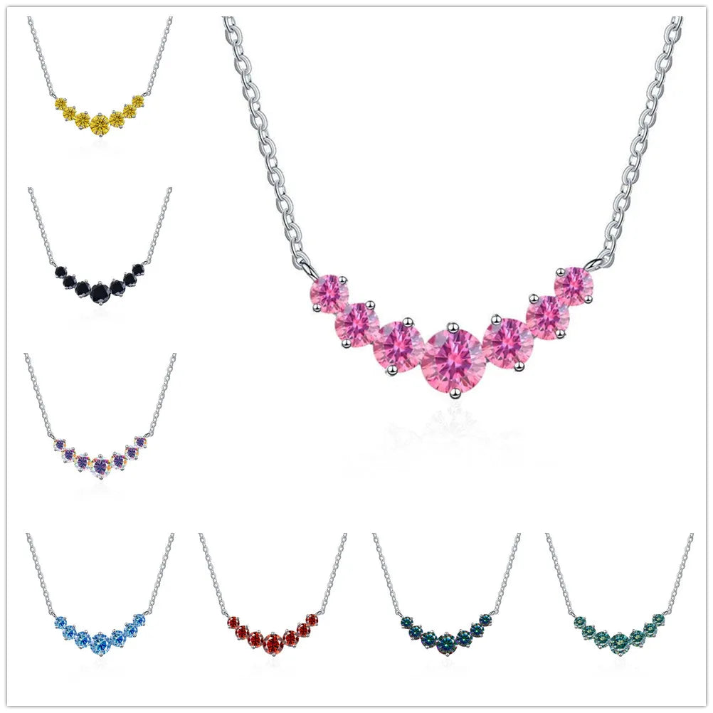 Total 2.8 carat Moissanite pendant necklace for charm lady  925 Sterling Sliver Wedding Fine Jewely with Certificates
