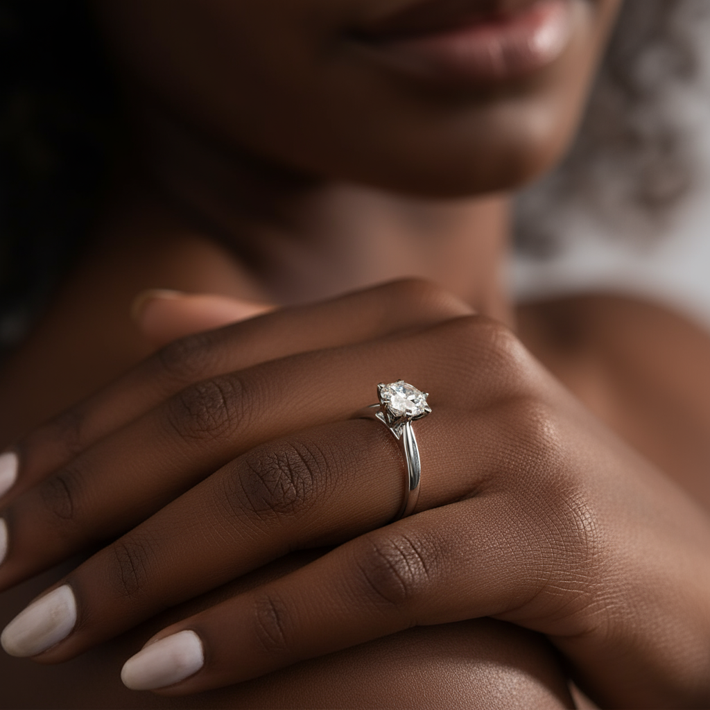 3.00 CTW AGI Certified Round Lab Grown Diamond Six Prong Solitaire Engagement Ring - F-VS Clarity in 14K White Gold