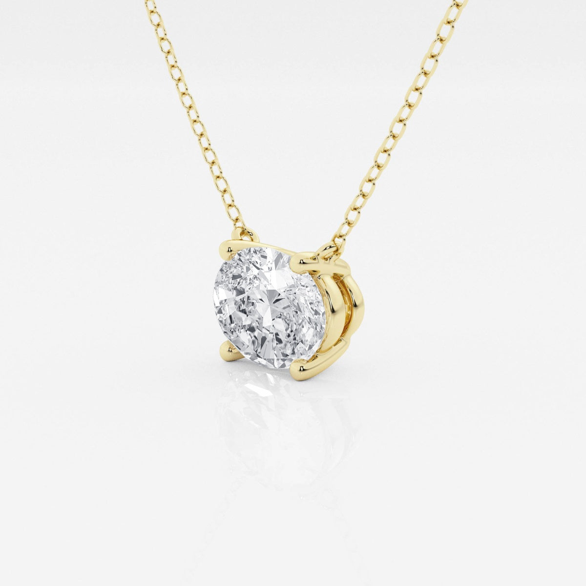 2.00 CTW AGI Certified Oval Lab Grown Diamond Solitaire Pendant - Choice of 14k Yellow or White Gold