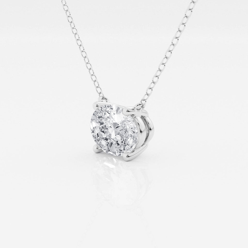 2.00 CTW AGI Certified Oval Lab Grown Diamond Solitaire Pendant - Choice of 14k Yellow or White Gold
