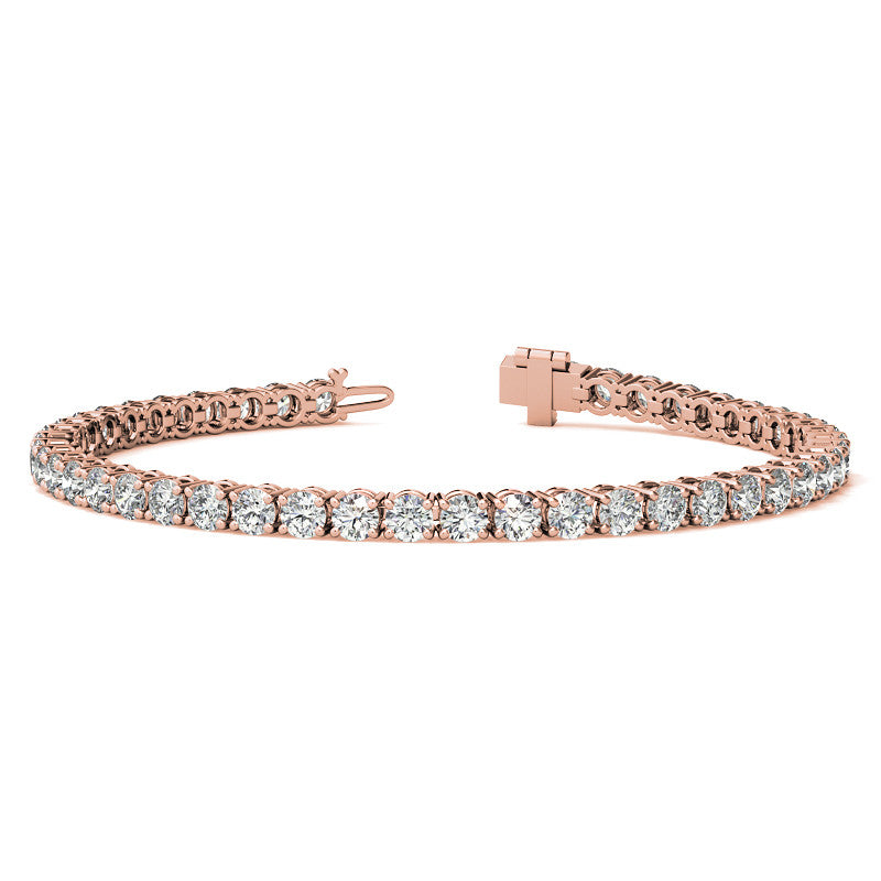 Set of Three 6ctw Created Moissanite Tennis Bracelets – 3mm Stones – 14K Gold Overlay in White, Yellow & Rose Gold