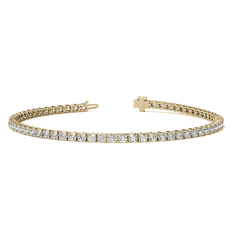 3.50 CTW Lab Grown Diamond Tennis Bracelet  in 14kt White/Yellow Gold (G/VS) AGI Certified
