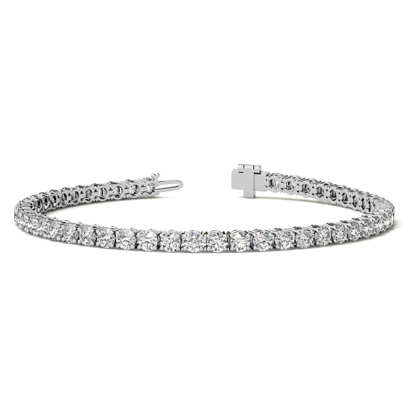 6.00 CTW AGI Certified Lab Grown Diamond Tennis Bracelet – 14K White Gold Overlay