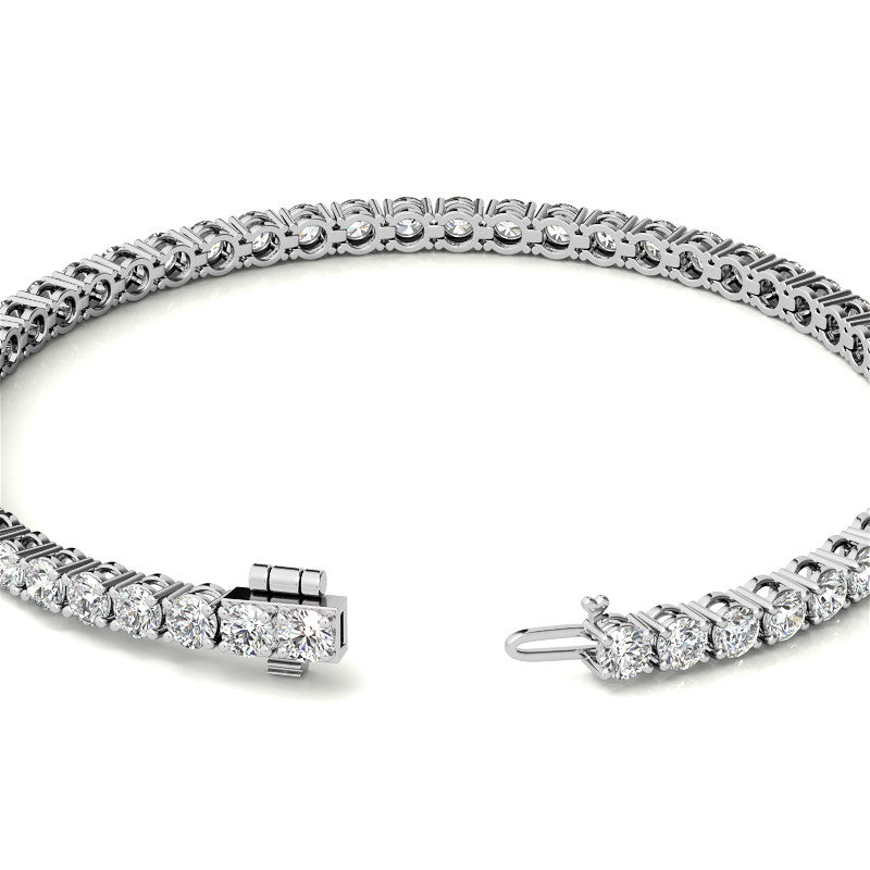 6.00 CTW AGI Certified Lab Grown Diamond Tennis Bracelet – 14K White Gold Overlay