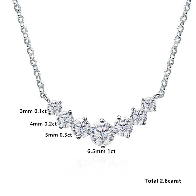 Total 2.8 carat Moissanite pendant necklace for charm lady  925 Sterling Sliver Wedding Fine Jewely with Certificates