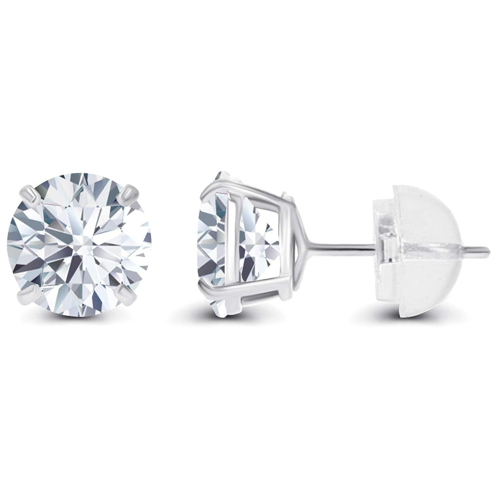 1.50 CTW Lab-Grown Diamond Stud Earrings in 14K White or Yellow Gold – F Color, VS Clarity | AGI Certified