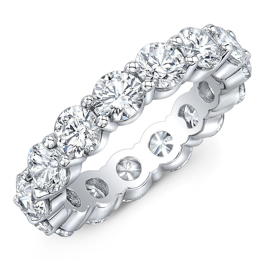 4.00 Ct Round Cut Created Moissanite Classic Eternity Band in 14k Gold Overlay