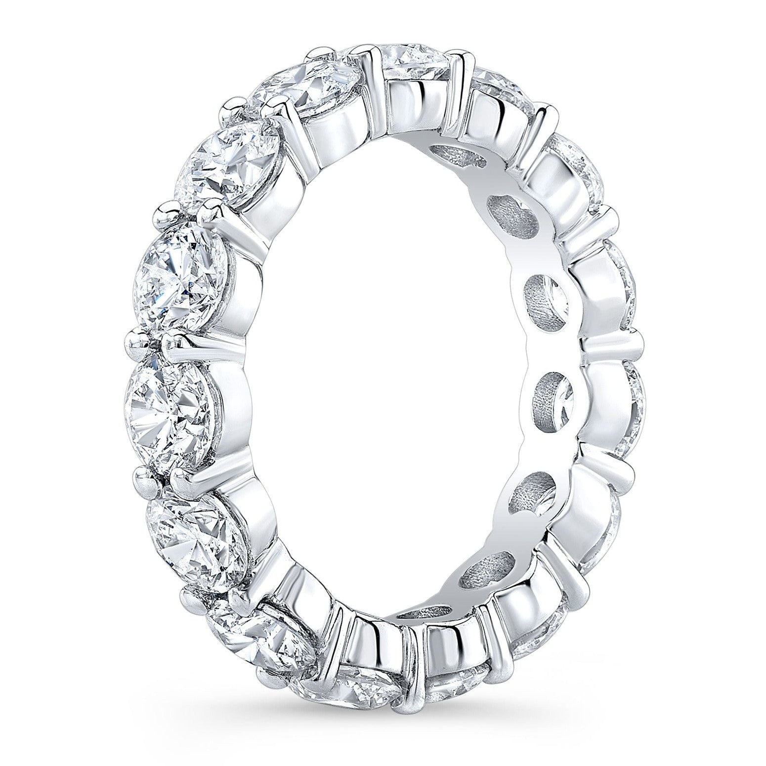 5.00 CTW Created Moissanite Eternity Band in 14k Gold Overlay – Round Cut Classic Ring