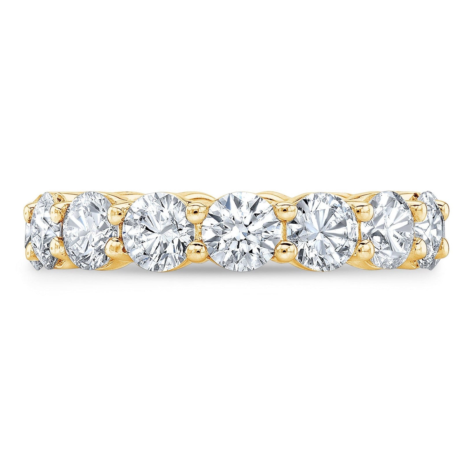 4.00 Ct Round Cut Created Moissanite Classic Eternity Band in 14k Gold Overlay