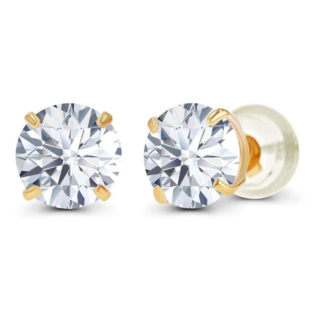 AGI Certified Lab-Grown Diamond Stud Earrings | 2 or 3 CTW | G Color VS Clarity | 14K Gold