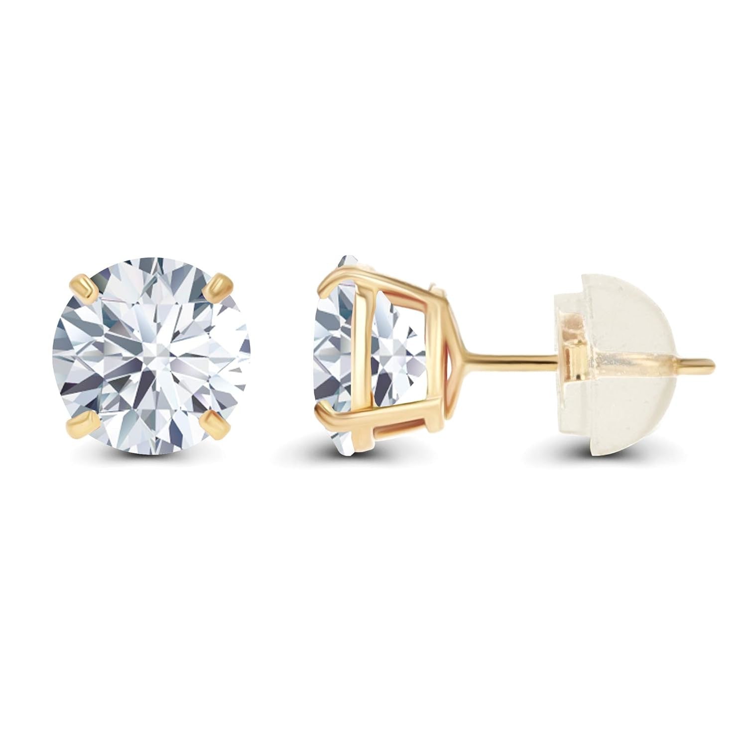 2.00 CTW AGI Certified  Lab-Grown Diamond Stud Earrings in 14K Yellow Gold | G Color VS Clarity | USA Handcrafted Fine Jewelry